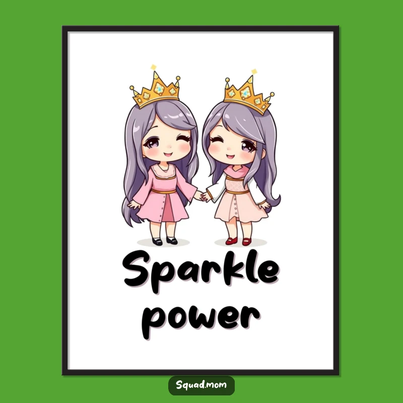 Funny Matching Crowns Poster: Royal Besties Wall Art - Gift