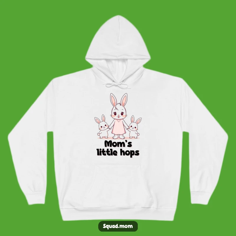 Cozy Funny Hoodie: Bunny Mom's Family Hand-in-Paw Comfort