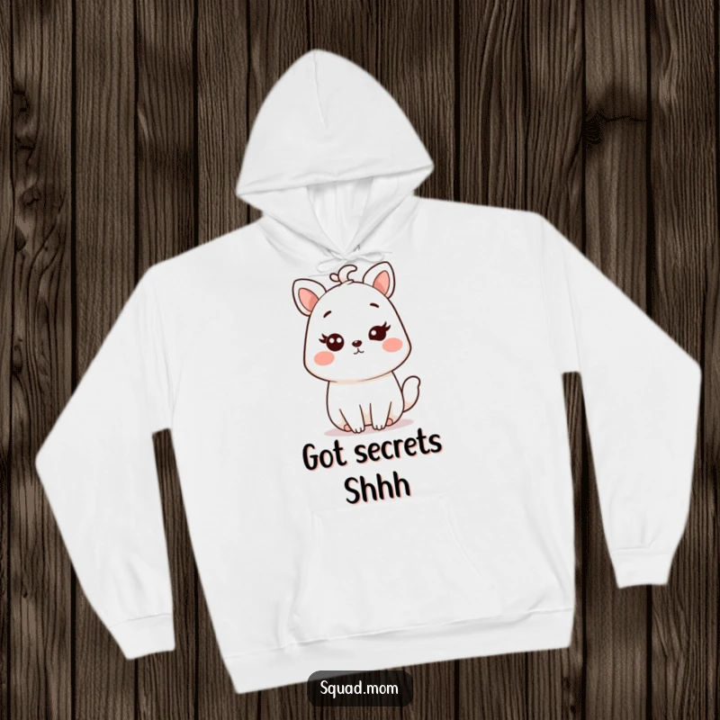Funny Kawaii Mom Animal Hoodie featuring a cute character with a discreet wink, perfect for a cozy and humorous gift.