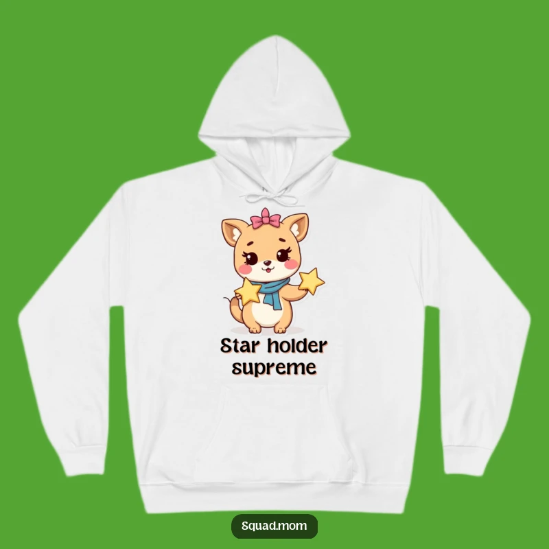 Cozy Whimsical Animal Mom Hoodie: Holding Star, Warm & Funny Mom Gift!
