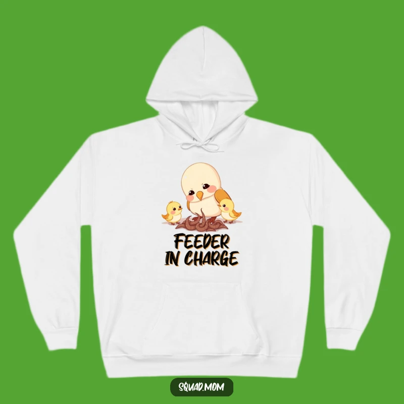 Funny Mama Bird Hoodie: Cozy Feeding Scene, Adorable Bird Family Comfort Gift