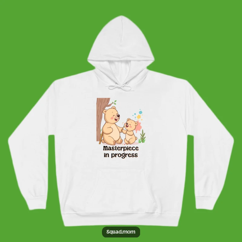 Cozy Funny Bear Mom Hoodie: Painting Comfort, Perfect Creative Gift