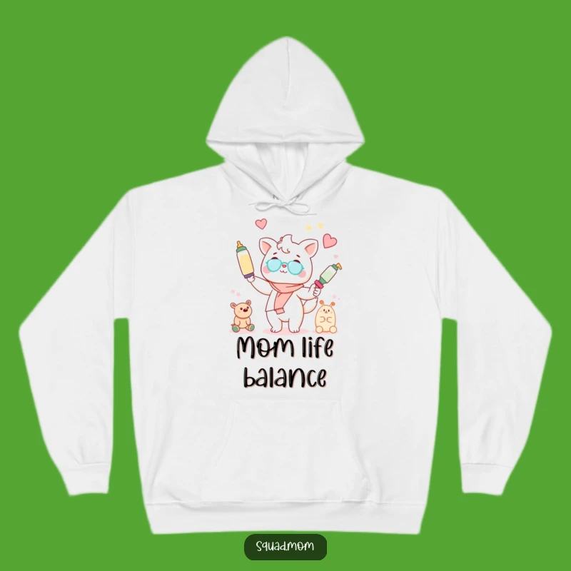 Funny Kawaii Mom Juggling Hoodie - Cozy Mom Life Animal Gift!