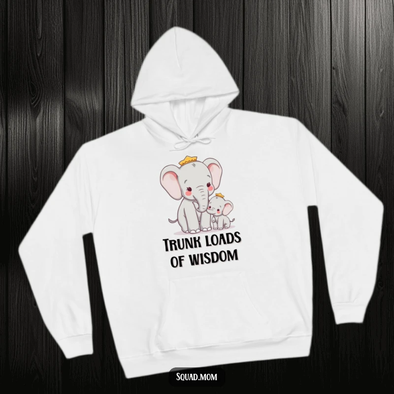 Funny Wise Elephant Mom Giving Advice to Calf, Warm Comfy Funny Family Gift
