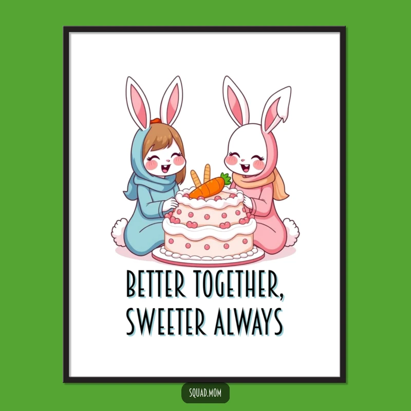 Funny Free Printable Wall Art: Happy Bunny Moms, Downloadable Decor