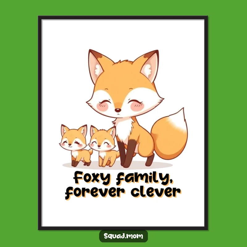 Free Printable Wall Art: Fox Family Adventure Art, Whimsical Downloadable Decor Gift