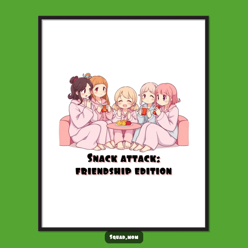 Free Printable Wall Art: Funny Pajama Party Scene, Cozy Downloadable Decor!