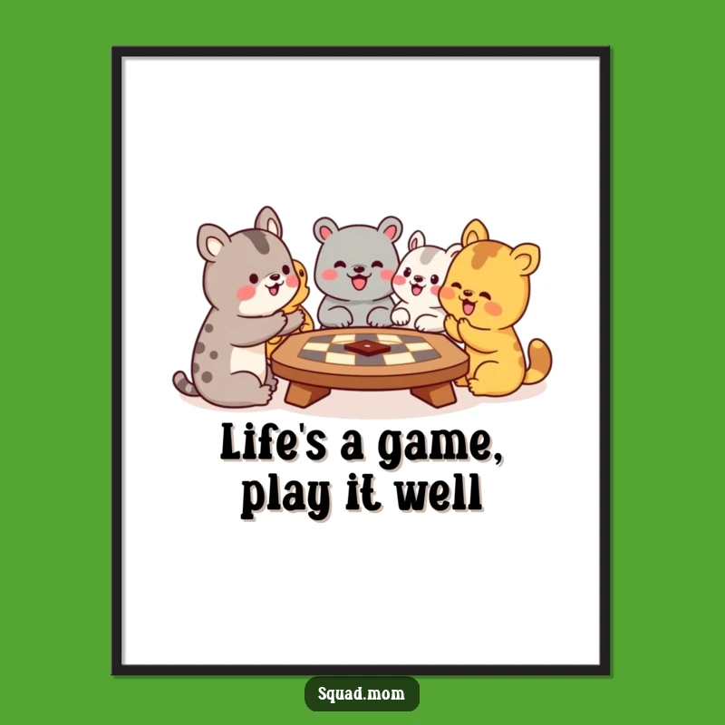 Free Printable Wall Art: Funny Animal Board Game Party Downloadable Decor