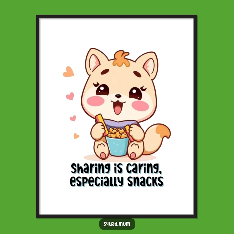 Free Printable Kawaii Mom Snack Art - Funny Downloadable Decor for Moms Who Share