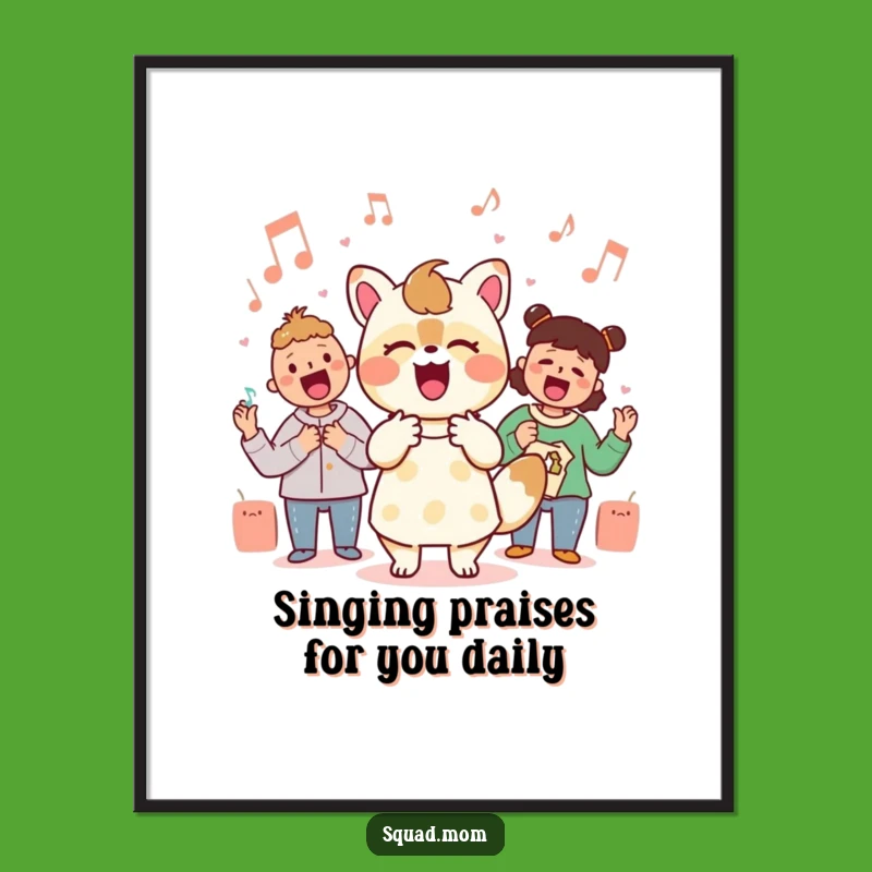 Free Printable Kawaii Mom Singalong Art - Funny Downloadable Decor for Music Lovers