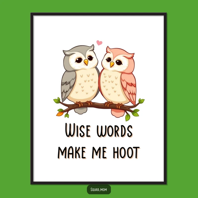 Funny Free Printable Wall Art: Owl Moms Gossip Scene, Whimsical Downloadable Decor
