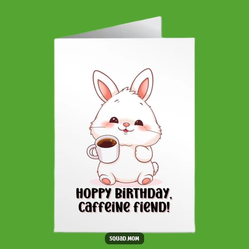 Bunny Coffee Birthday Card - Free Printable Funny DIY Downloadable Gift