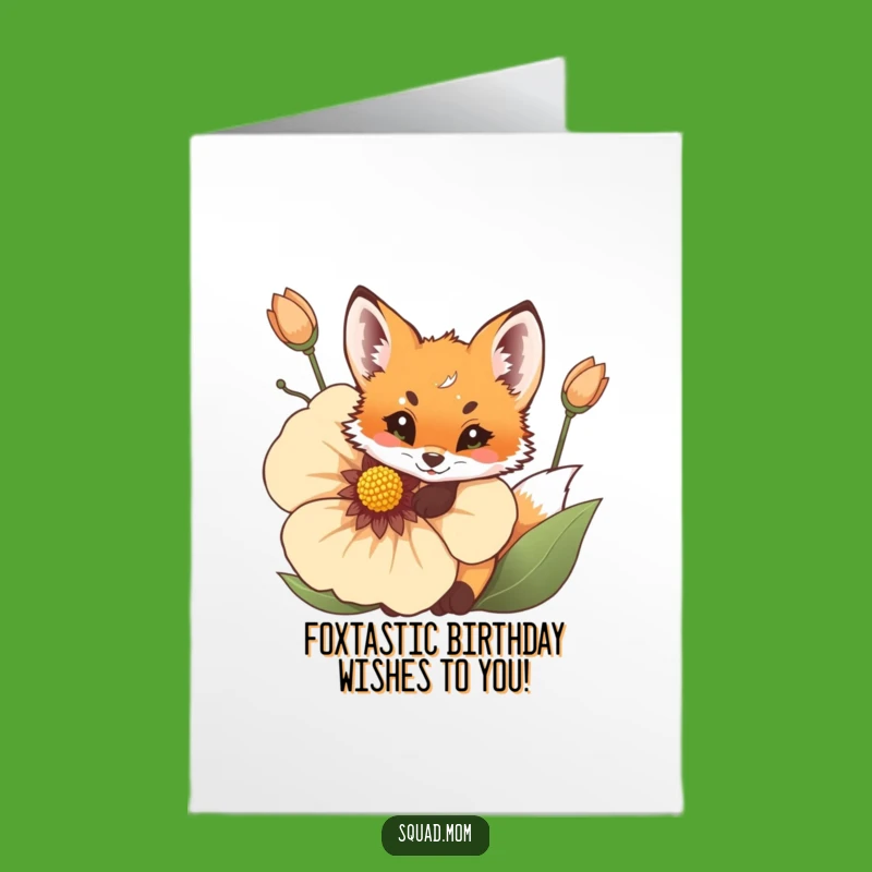 Free Printable Birthday Card: Funny Fox Cub Peeking, Perfect Downloadable Gift