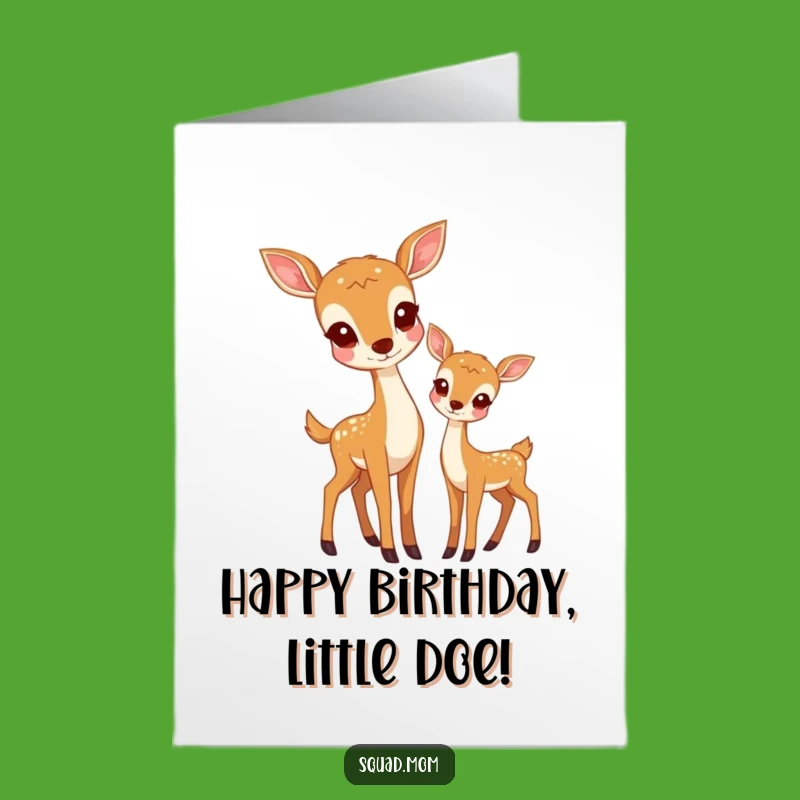 Free Printable Deer Birthday Card: Mom & Fawn Bond Downloadable Gift