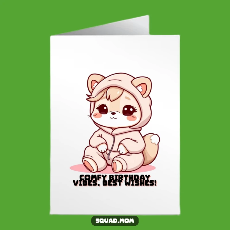 Free Printable Kawaii Mom Card: Comfy Lounge Animal Birthday Gift