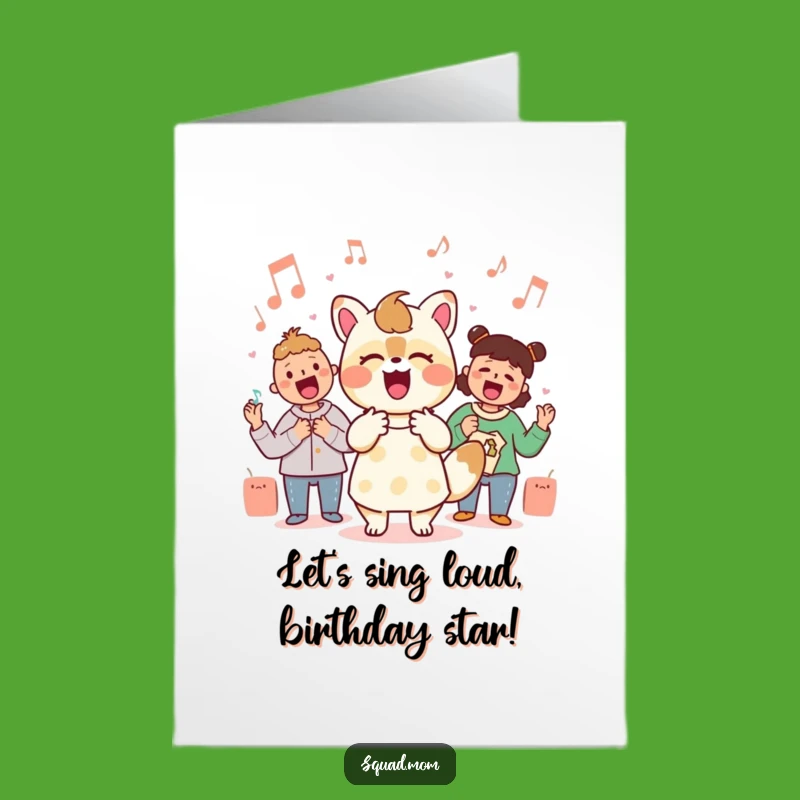Free Printable Kawaii Mom Singalong Card - Funny Birthday Downloadable for Musical Friends
