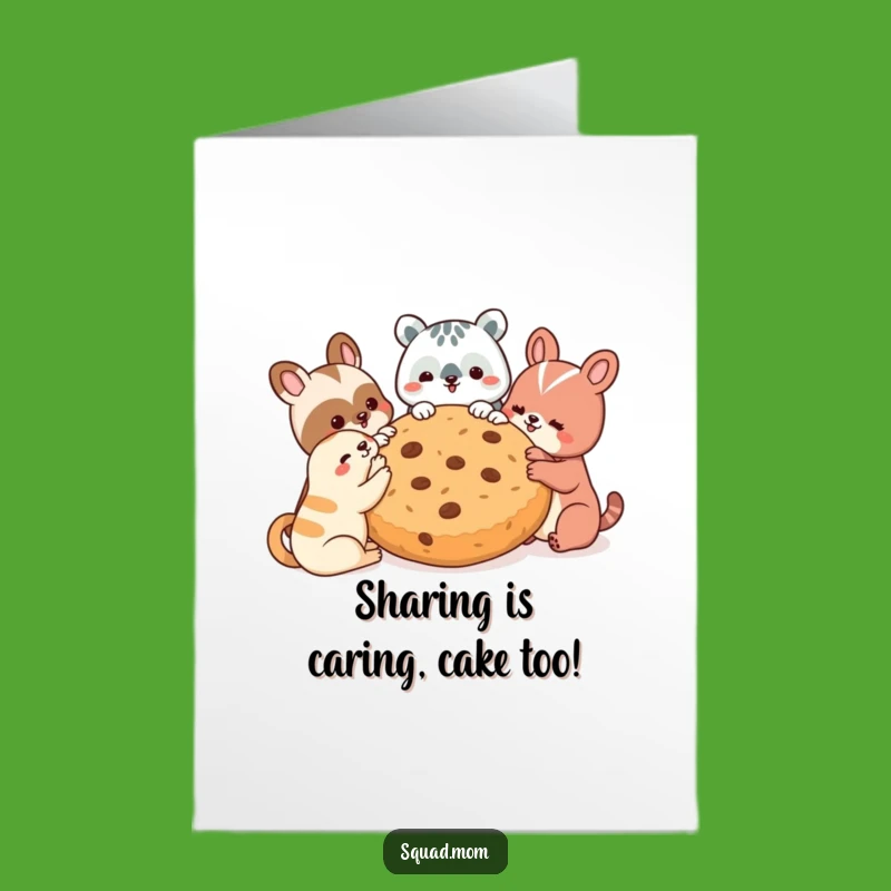 Funny Free Printable Birthday Card: Animal Friends Cookie Party Downloadable Gift