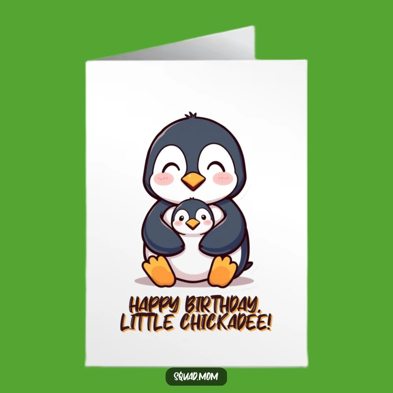 Free Printable Penguin Birthday Card: Mom & Chick Love Downloadable Gift