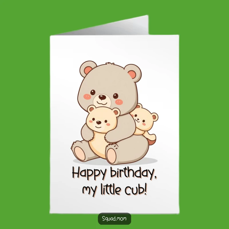 Free Printable Funny Bear Mom Birthday Card - Huggable Ride Celebration Download