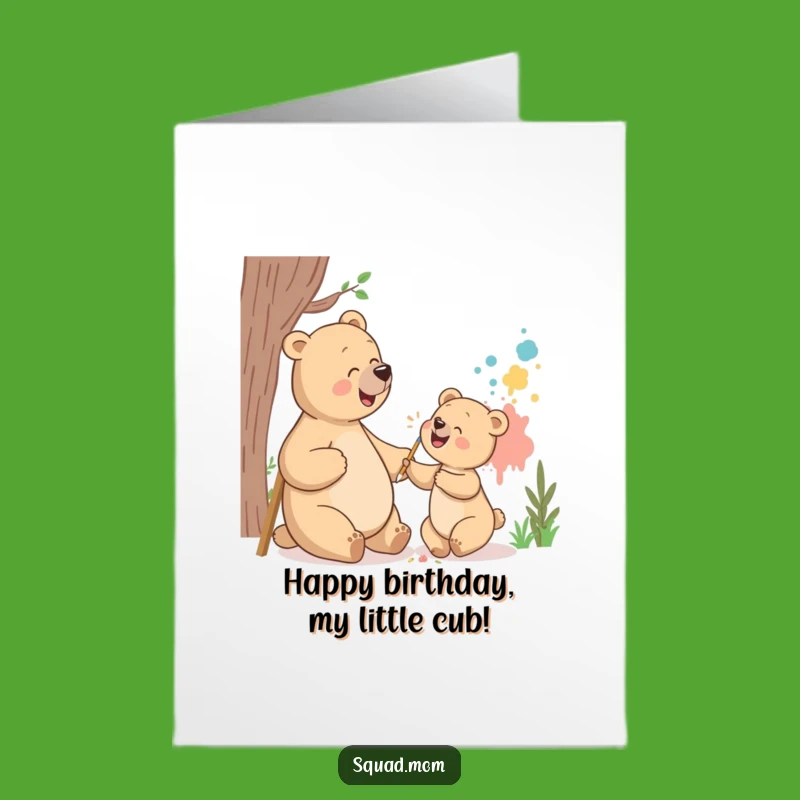 Free Printable Birthday Card: Giggling Bears Painting, Creative DIY Gift
