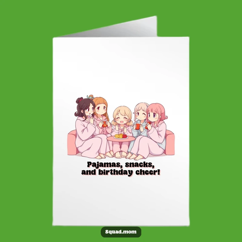 Free Printable Funny Birthday Card: Cozy PJs & Snacks, Perfect Downloadable Gift!