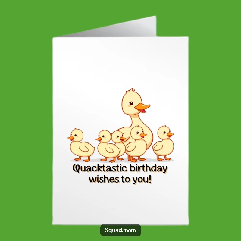 Free Printable Funny Duck Mom Birthday Card - Adorable Duckling Parade Download