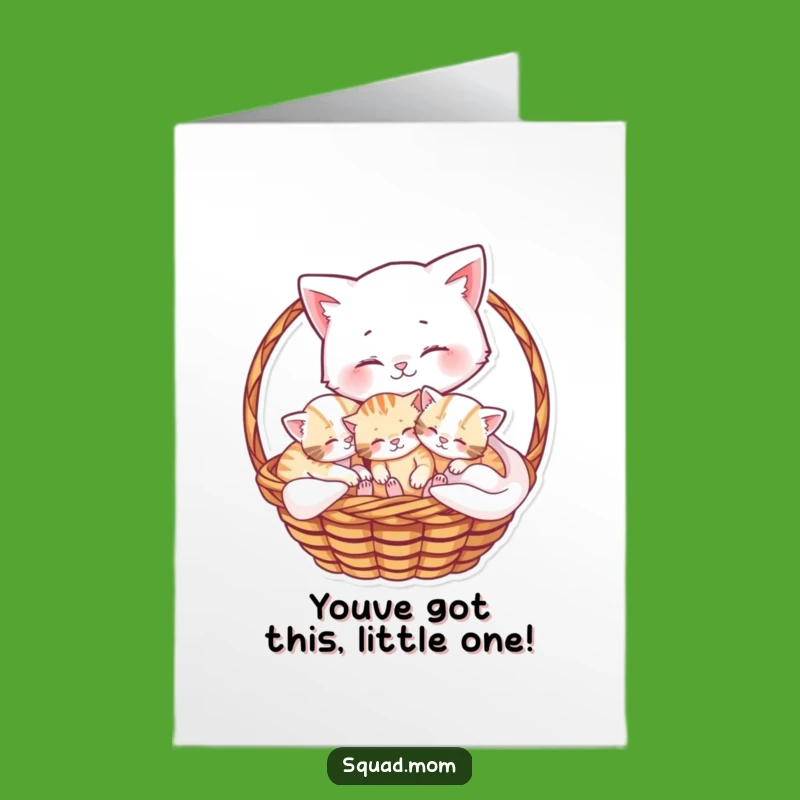 Adorable Free Printable Congrats Card: Mama Cat & Kittens - Downloadable Celebration