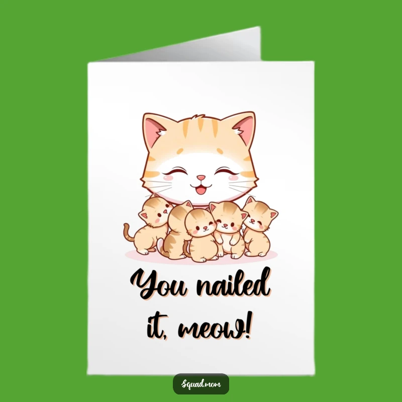 Free Printable Cat Mom Congrats Card: Funny Kitten Care Downloadable Gift