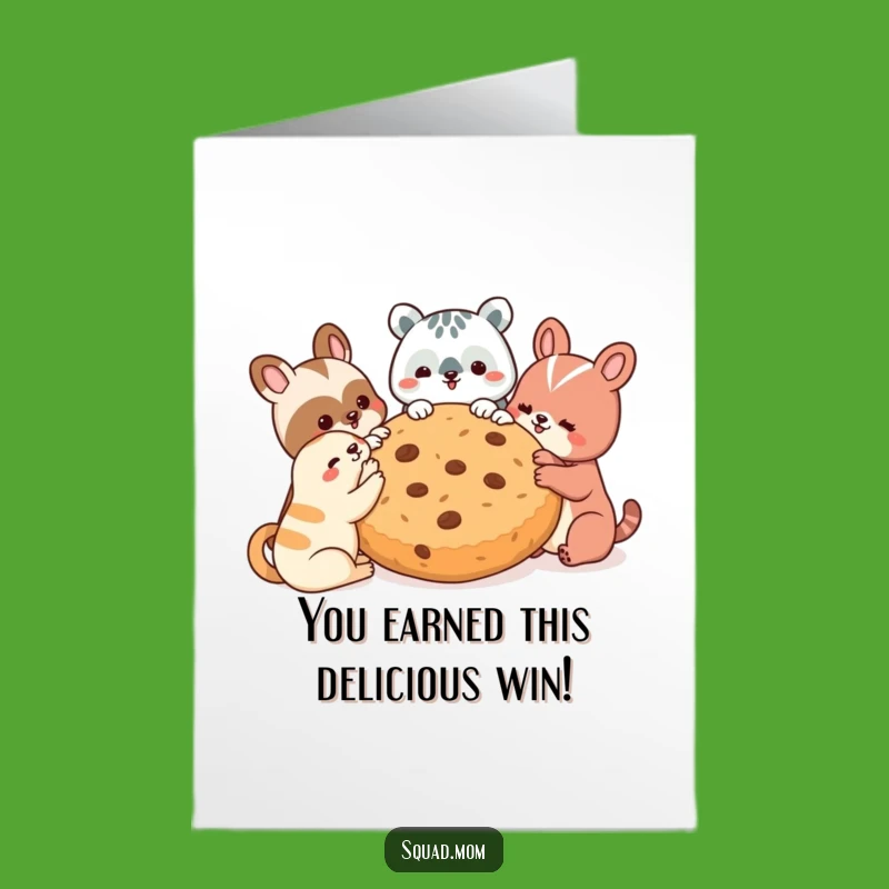 Free Printable Congrats Card: Animal Friends Cookie Celebration Downloadable Gift