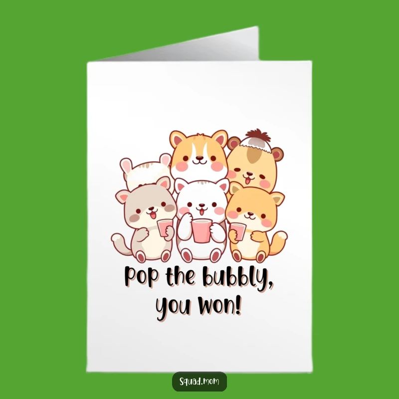 Free Printable Congrats Card: Animal Friends Toast Downloadable Gift