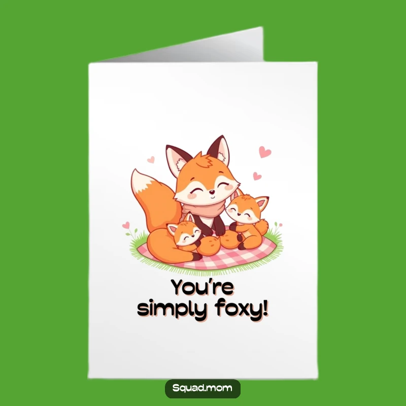 Free Printable Congrats Card: Fox Family Picnic - Celebration Downloadable Gift!