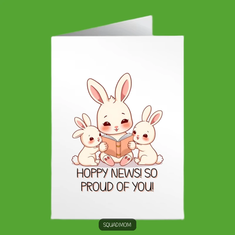 Free Printable Congrats Card: Rabbit Mom's Storytime for New Beginnings, Downloadable Fun