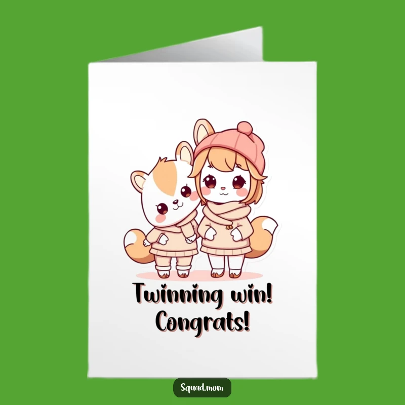 Free Printable Kawaii Mom Matching Outfit Congrats Card - Humorous Downloadable for Team Spirit