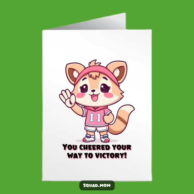 Free Printable Kawaii Mom Congrats Card: Cheering Animal Duo