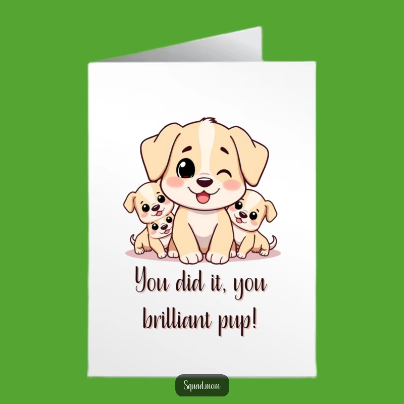 Free Printable Congrats Card: Dog Mom Puppy Pack Celebration Downloadable Gift