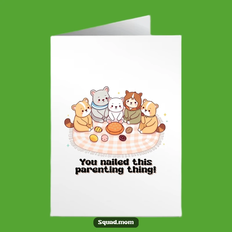 Free Printable Congrats Card: Animal Moms Picnic - Sweet Downloadable Achievement Gift