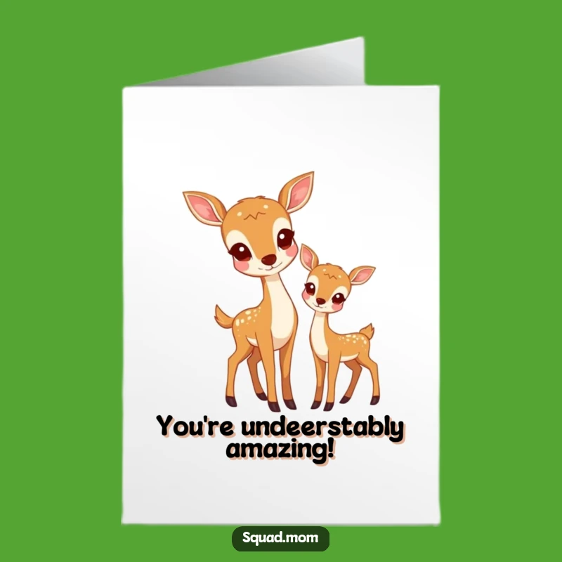 Free Printable Congrats Card: Deer Mom & Fawn Success Downloadable Gift