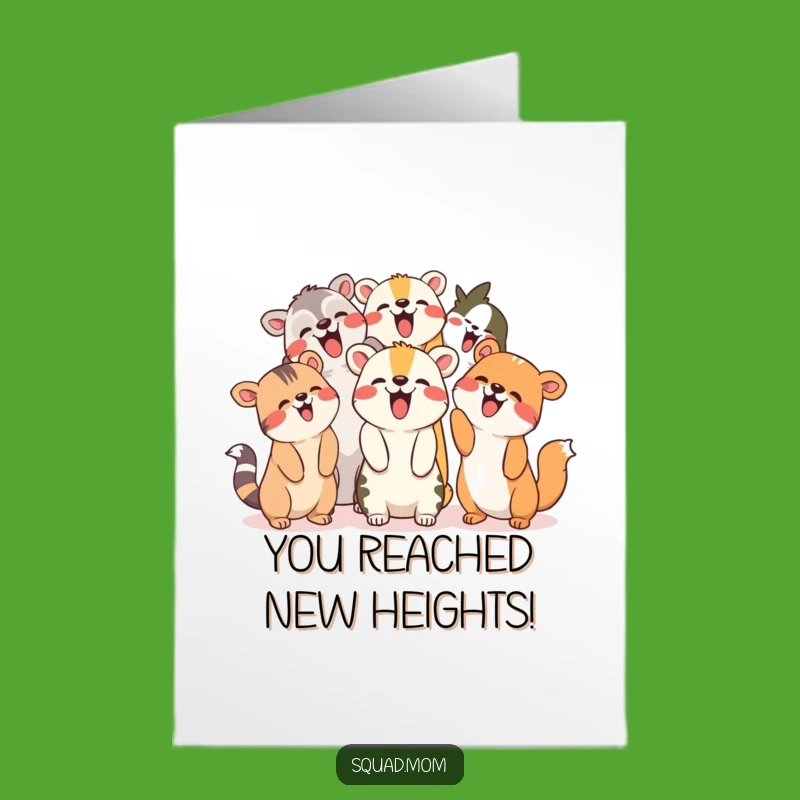 Free Printable Congrats Card: Giggling Animals Pointing Up Funny Downloadable Gift