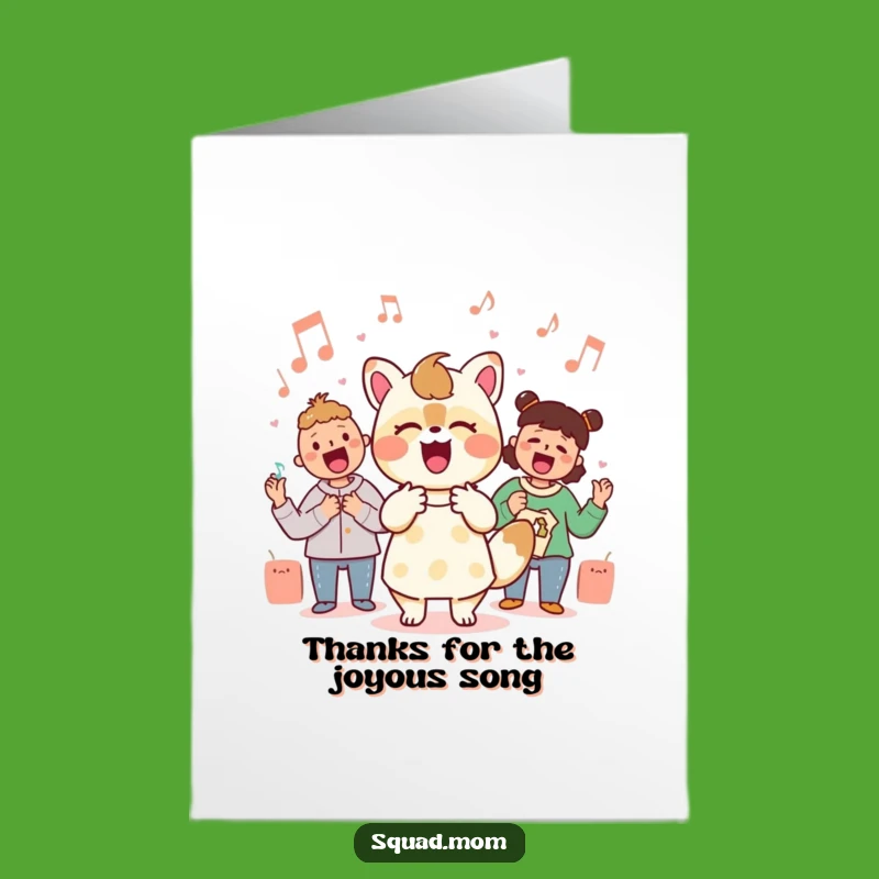 Free Printable Kawaii Mom Singalong Thank You Card - Funny Downloadable for Grateful Moments
