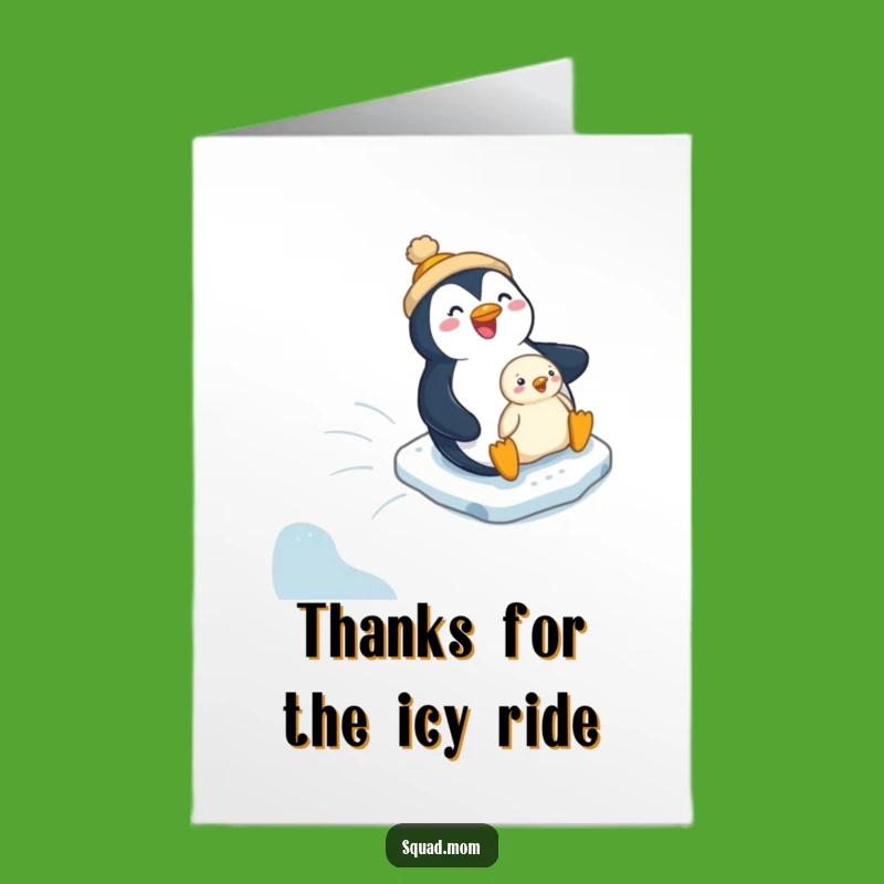 Free Printable Penguin Mom & Chick Thank You Card - Funny Downloadable