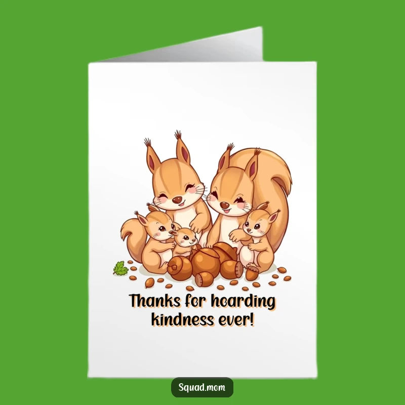 Free Printable Squirrel Thank You Card: Acorn Gathering Gratitude