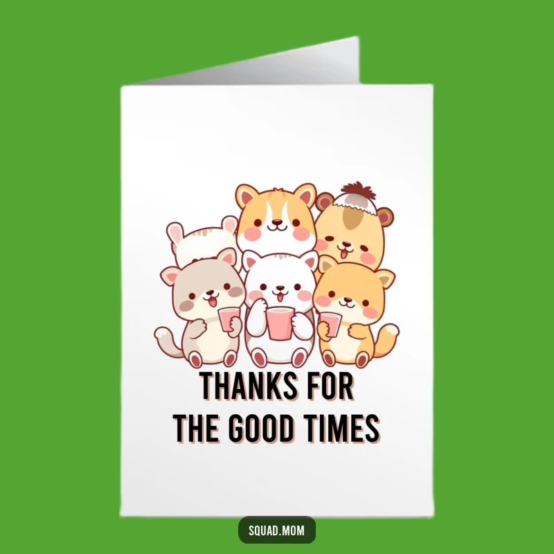 Free Printable Thank You Card: Animal Friends Cheers Downloadable Gift