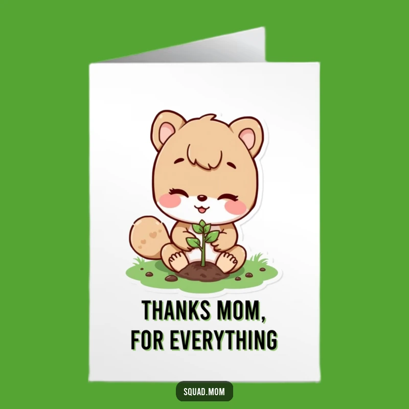 Free Printable Thank You Card: Animal Mom's Gratitude for Growing Things
