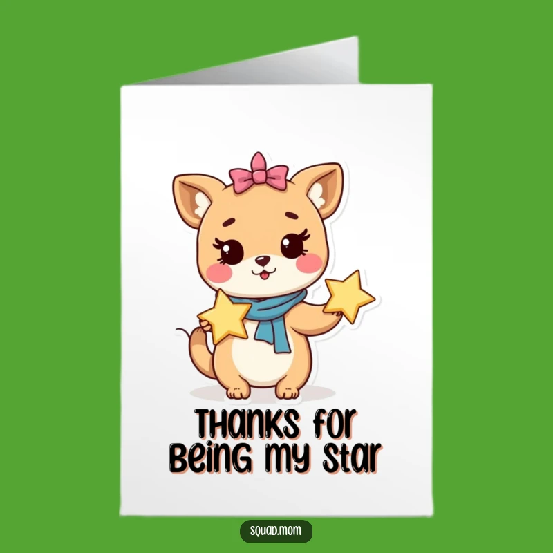 Free Printable Thank You Card: Animal Mom Star Gratitude Funny Downloadable Gift