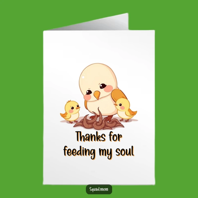 Free Printable Thank You Card: Mama Bird Feeding Chicks Download