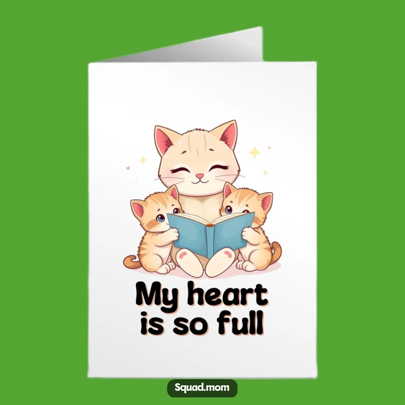 Free Printable Thank You Card: Cat Mom Storytime, Appreciative Funny Downloadable Gift
