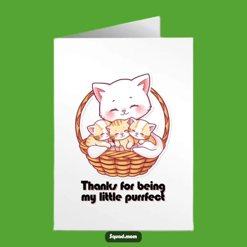 Heartfelt Free Printable Thank You Card: Mama Cat & Kittens - Downloadable Gratitude