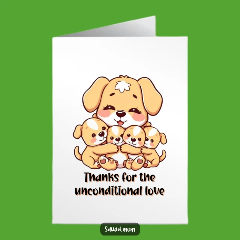 Free Printable Thank You: Dog Mom Puppy Hugs Card, Heartfelt Download