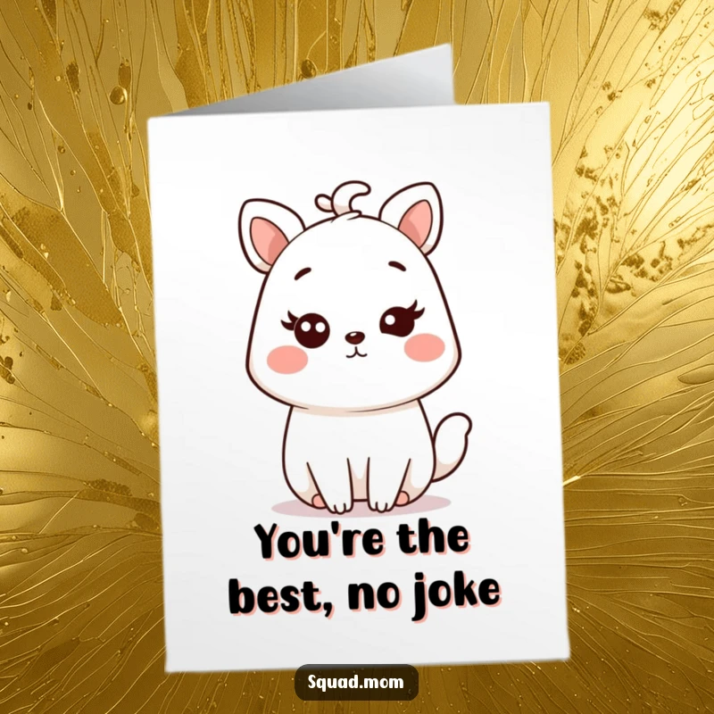 Funny Free Printable Kawaii Mom Animal Character Winking on a Thank You Card, Easy 'Print at Home' Fun.