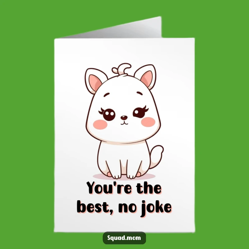 Free Printable Kawaii Mom Wink Card: Humorous Animal Mom Thank You Downloadable Gift